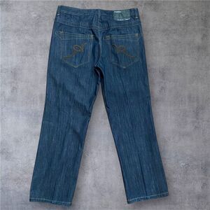 Rocawear Vintage Y2K Baggy Grunge Skater Embroidered Dark Denim Jeans 40 x 34